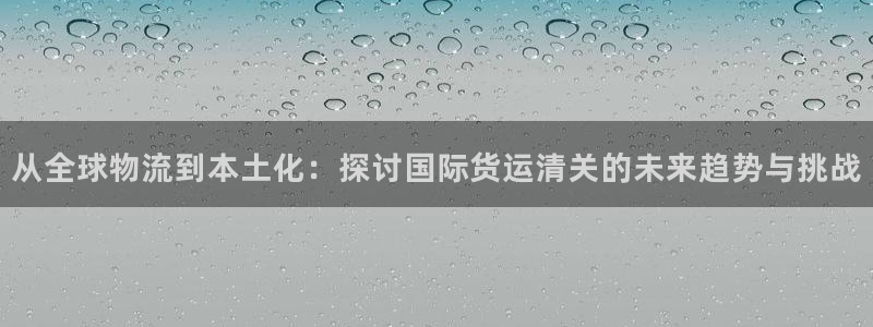 okpay钱包下载注册：从全球物流到本土化：探讨国际货运